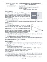 Đề chọn ĐT QG môn Vật lí năm 2012