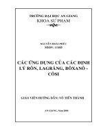 Ứng dụng các định lí:Lagranger-Roll-Boxano