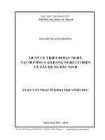 Quản lý thiết bị dạy nghề tại trường cao đẳng nghề cơ điện và xây dựng Bắc Ninh