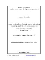 Hoàn thiện công tác giải phóng mặt bằng tại huyện Phổ Yên, tỉnh Thái Nguyên