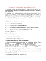 PART 1 -TUYỂN CHỌN E READINGS & PASAGES KHỐI 8 ( 2012 )