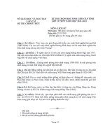 Đề HSG cấp tỉnh môn Lịch sử năm học 2011 - 2012