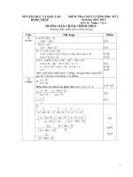 Đáp án Toán 8 HK1 2011 - 2012