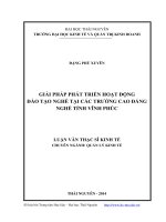 Giải pháp phát triển hoạt động đào tạo nghề tại các trường cao đẳng tỉnh Vĩnh Phúc