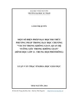 Một số biện pháp dạy học tri thức phương pháp trong dạy học chương vectơ trong không gian. Quan hệ vuông góc trong không gian (Hình học lớp 11 trung học phổ thông)