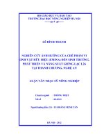 Nghiên cứu ảnh hưởng của chế phẩm vi sinh vật hữu hiệu (EMINA) đến sinh trưởng, phát triển và năng suất giống lạc l26 tại thanh chương, nghệ an