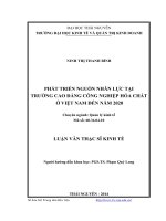 Phát triển nguồn nhân lực tại trường Cao đẳng Công nghiệp Hóa chất ở Việt Nam đến năm 2020