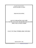 Quản lý bồi dưỡng giáo viên các trường mầm non thành phố Thái Nguyên theo chuẩn nghề nghiệp