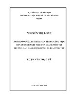 ẢNH HƯỞNG CỦA SỰ THỎA MÃN TRONG CÔNG VIỆC ĐẾN DỰ ĐỊNH NGHỈ VIỆC CỦA GIẢNG VIÊN TẠI TRƯỜNG CAO ĐẲNG CỘNG ĐỒNG BÀ RỊA VŨNG TÀU
