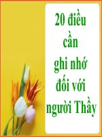 Lời vàng cho người Thầy