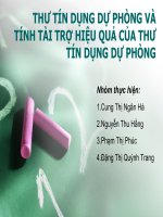 thư tín dự phòng và tính tài trợ hiệu quả của thư tín dụng dự phòng