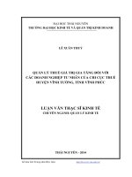 Quản lý thuế giá trị gia tăng đối với các doanh nghiệp tư nhân của Chi Cục thuế huyện Vĩnh Tường, tỉnh Vĩnh Phúc