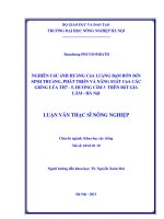 Nghiên cứu ảnh hưởng của lượng đạm bón đến sinh trưởng, phát triẻn và năng suất của các giống lúa TH 7 5; hương cốm 3 trên đất gia lâm hà nội
