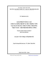 Giải pháp nâng cao chất lượng dịch vụ huy động vốn tại Ngân hàng Thương mại Cổ phần Công thương Việt Nam Chi nhánh Sông Công