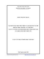 Vận dụng dạy học phát hiện và giải quyết vấn đề khi dạy học chương từ trường vật lý 11 nâng cao nhằm phát huy tính sáng tạo của học sinh THPT miền núi