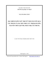 Đặc điểm ngôn ngữ thơ nữ Thái Nguyên qua tác phẩm của ba nhà thơ Lưu Thị Bạch Liễu, Nguyễn Thúy Quỳnh, Trần Thị Vân Trung