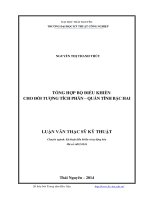 Tổng hợp bộ điều khiển cho đối tượng tích phân quán tính bậc hai