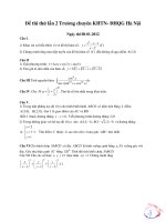 Thi thử Chuyên KHTN, lần 2, 2012