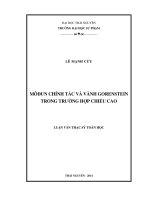 Môđun chính tắc và vành Gorenstein trong trường hợp chiều cao