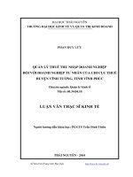 Quản lý thuế thu nhập doanh nghiệp đối với doanh nghiệp tư nhân của Chi cục thuế huyện Vĩnh Tường, tỉnh Vĩnh Phúc
