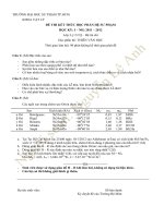 Đề thi Thiên văn học 2011 - 2012 trường ĐHSPTPHCM