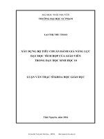 Xây dựng bộ tiêu chuẩn đánh giá năng lực dạy học tích hợp của giáo viên trong dạy học sinh học 10