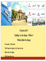 Chuyên đề nghiệp vụ tín dụng thẩm định tín dụng