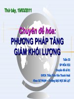 Chuyên đề Hóa Phương pháp tăng giảm khối lượng