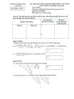 Đề MTCT cấp tỉnh môn Toán THCS năm học 2011 - 2012