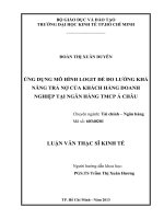 ỨNG DỤNG MÔ HÌNH LOGIT ĐỂ ĐO LƯỜNG KHẢ NĂNG TRẢ NỢ CỦA KHÁCH HÀNG DOANH NGHIỆP TẠI NGÂN HÀNG TMCP Á CHÂU