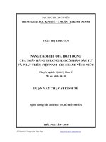Nâng cao hiệu quả hoạt động của Ngân hàng Thương mại Cổ phần Đầu tư và Phát triển Việt Nam Chi nhánh Vĩnh Phúc