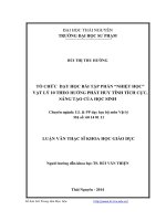Tổ chức dạy học bài tập phần nhiệt học vật lý 10 theo hướng phát huy tính tích cực, sáng tạo của học sinh