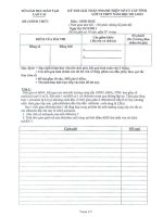 Đề MTCT cấp tỉnh môn Sinh học năm học 2011 - 2012