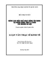 nâng cao hiệu quả hoạt động tín dụng tại ngân hàng tmcp á châu – chi nhánh hà nội