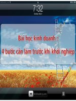 SAI LẦM KHI KHỞI NGHIỆPNHỮNG ĐIỀU CẦN LƯU Ý