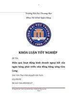 hiệu quả hoạt động kinh doanh ngoại hối của ngân hàng phát triển nhà đồng bằng sông cửu long