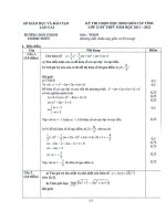 HDC HSG cấp tỉnh môn Toán BT năm học 2011 - 2012