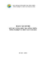 Báo cáo sơ bộ điều tra Nông thôn-nông nghiệp-thủy sản Việt Nam năm 2011