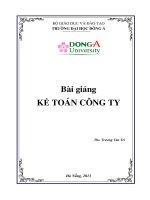 Bài giảng Môn Kế toán công ty