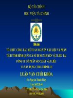 tổ chức công tác kế toán nguyên vật liệu và phân tích tình hình quản lý sử dụng nguyên vật liệu  tại công ty cổ phần sản xuất vật liệu và xây dựng công trình 115