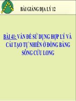 bài giảng địa lý 12 bài 41 vấn đề sử dụng hợp lý và cải tạo tự nhiên ở đồng bằng sông cửu long