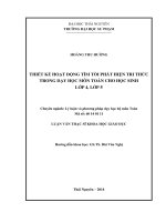 Thiết kế hoạt động tìm tòi phát hiện tri thức trong dạy học môn toán cho học sinh lớp 4, lớp 5