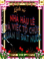 LS L4 BÀI : NHÀ HẬU LÊ VÀ VIỆC TỔ CHỨC QUẢN LÍ ĐẤT NƯỚC