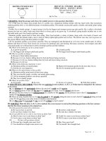 Đề KT 45'''' Số 3 12CB (4 Mã Đề)