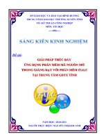 Giải pháp thúc đẩy ứng dụng phần mềm mã nguồn mở trong giảng dạy với phần mềm iTALC tại Trung tâm GDTX tỉnh
