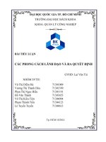 Các phong cách lãnh đạo và ra quyết định