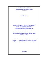 Nghiên cứu phát triển nông nghiệp ở thành phố thái nguyên theo hướng đô thị sinh thái