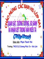 Tiết 80: Quan sát, tưởng tượng, so sánh và nhận xét trong văn miêu tả (TIẾP THEO)