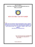 một số giải pháp nhằm mở rộng hoạt động tín dụng ngắn hạn đối với doanh nghiệp tại ngân hàng đầu tư và phát triển việt nam (bidv) chi nhánh nam bình dương