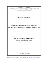 Nâng cao chất lượng nguồn nhân lực cho các khu công nghiệp tỉnh Bắc Ninh đến 2020